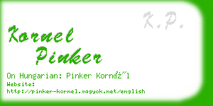 kornel pinker business card